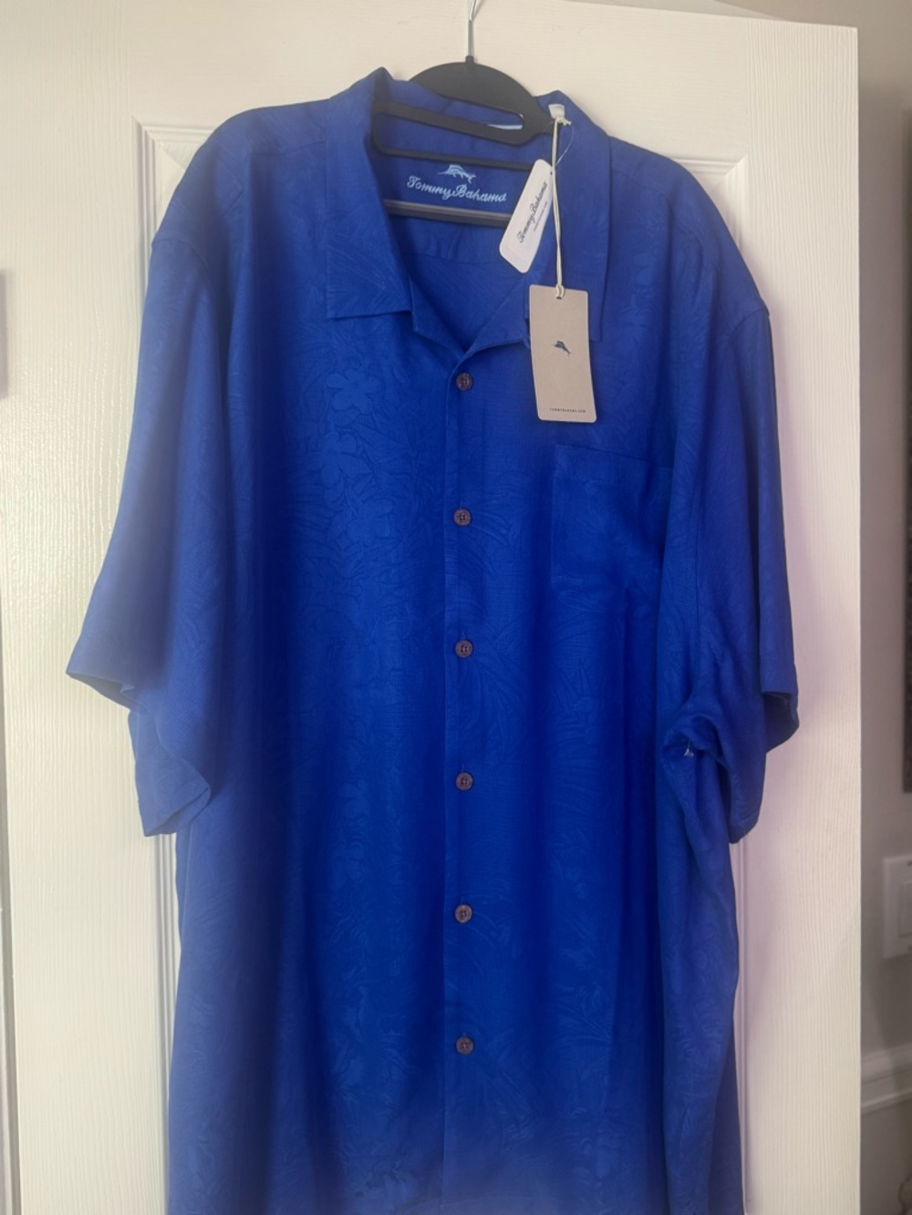 Tommy Bahama Men's Camp Shirt in Deep Royal Blue